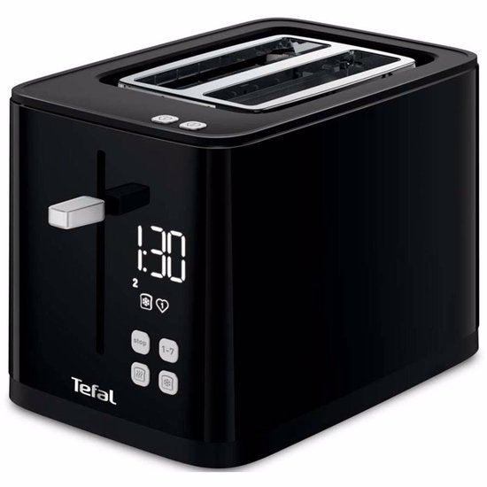 Tefal Smart & Light TL6408 – Toaster XL – 4 Scheiben Brot – Digitalanzeige – 7 Bräunungsstufen – Herausnehmbare Krümelfangschale