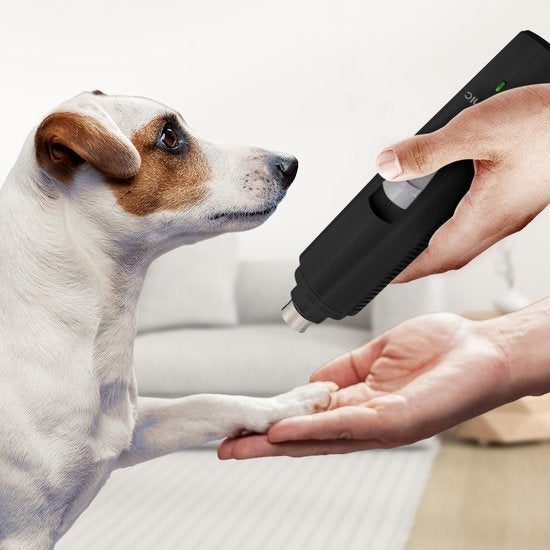 Auronic Elektrische Nagelfeile - für Tiere - wiederaufladbar - kabellos - Diamantfeilkopf - Hund/Katze - Schwärzen