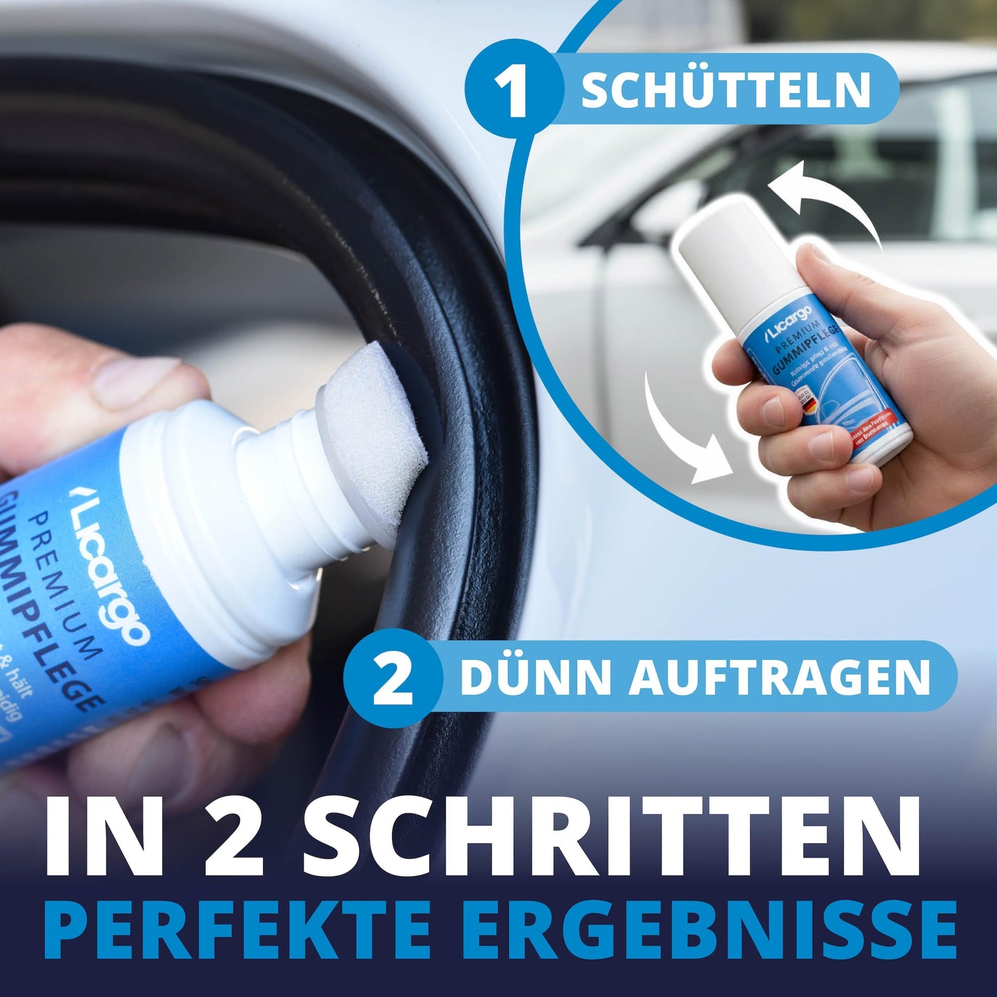 Licargo Gummi-Pflegestift 75 ml – Gummi-Pflege für Autodichtungen – Für Türdichtungen und Fensterdichtungen