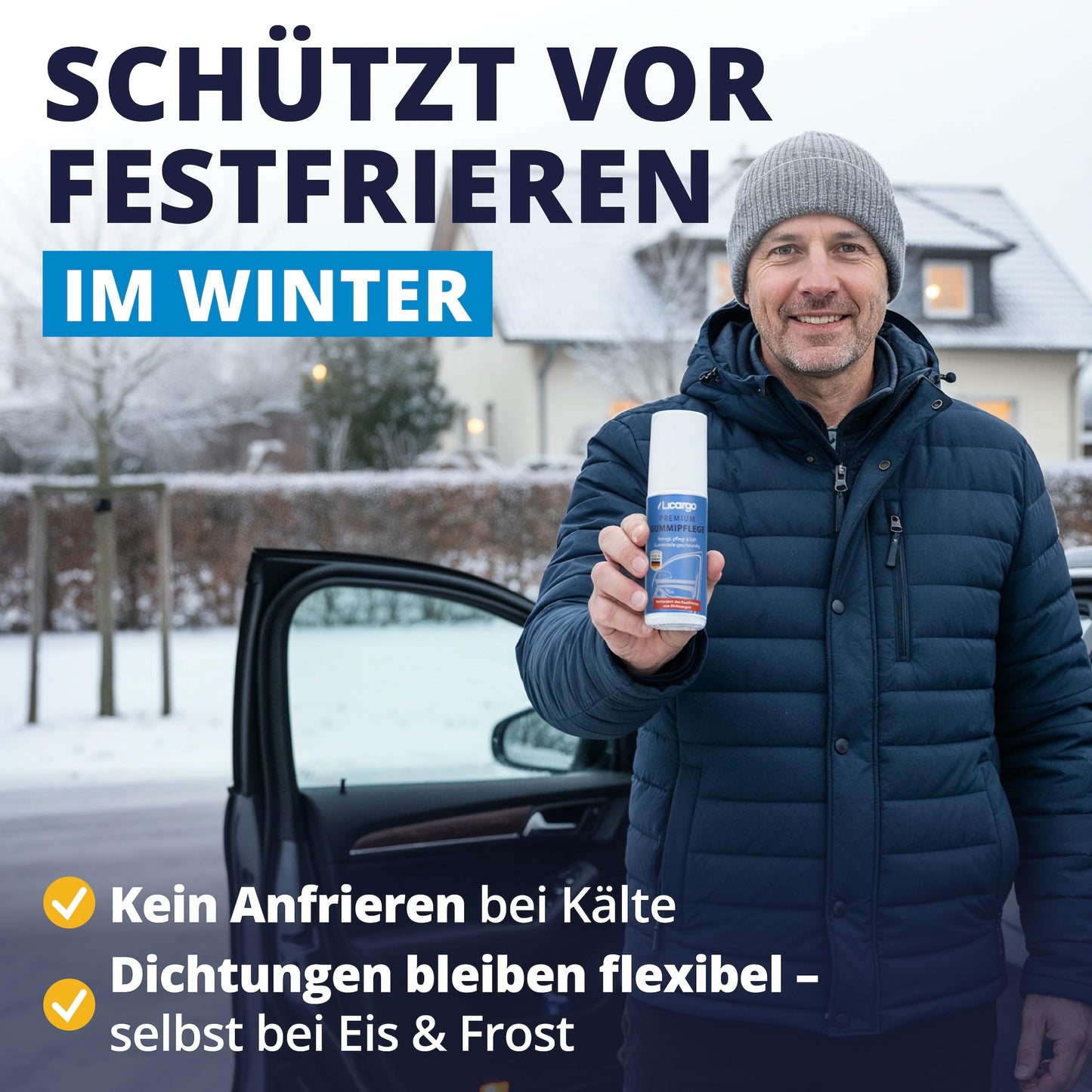 Licargo Gummi-Pflegestift 75 ml – Gummi-Pflege für Autodichtungen – Für Türdichtungen und Fensterdichtungen