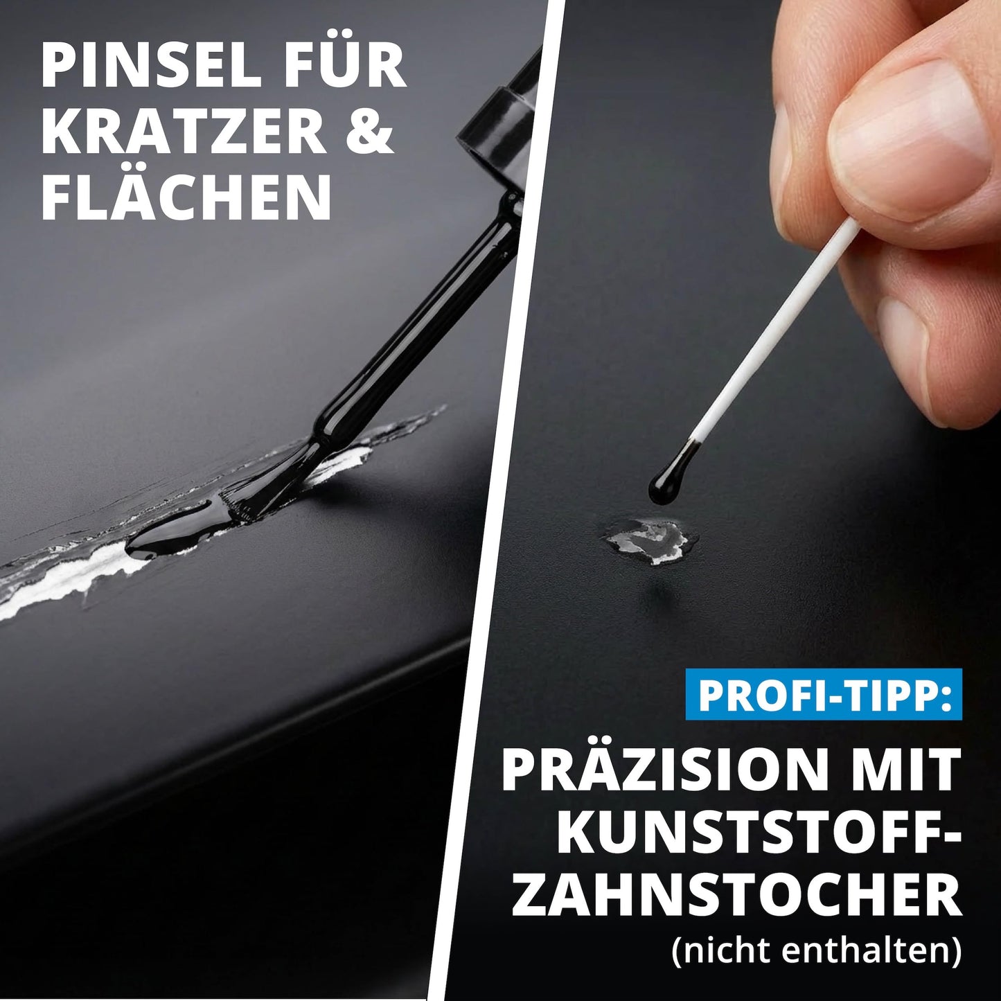 Licargo Lackstift schwarz matt – Reparaturstift für Autolack – Präzisionspinsel – hohe Deckkraft und schnelle Trocknung – hergestellt in Deutschland