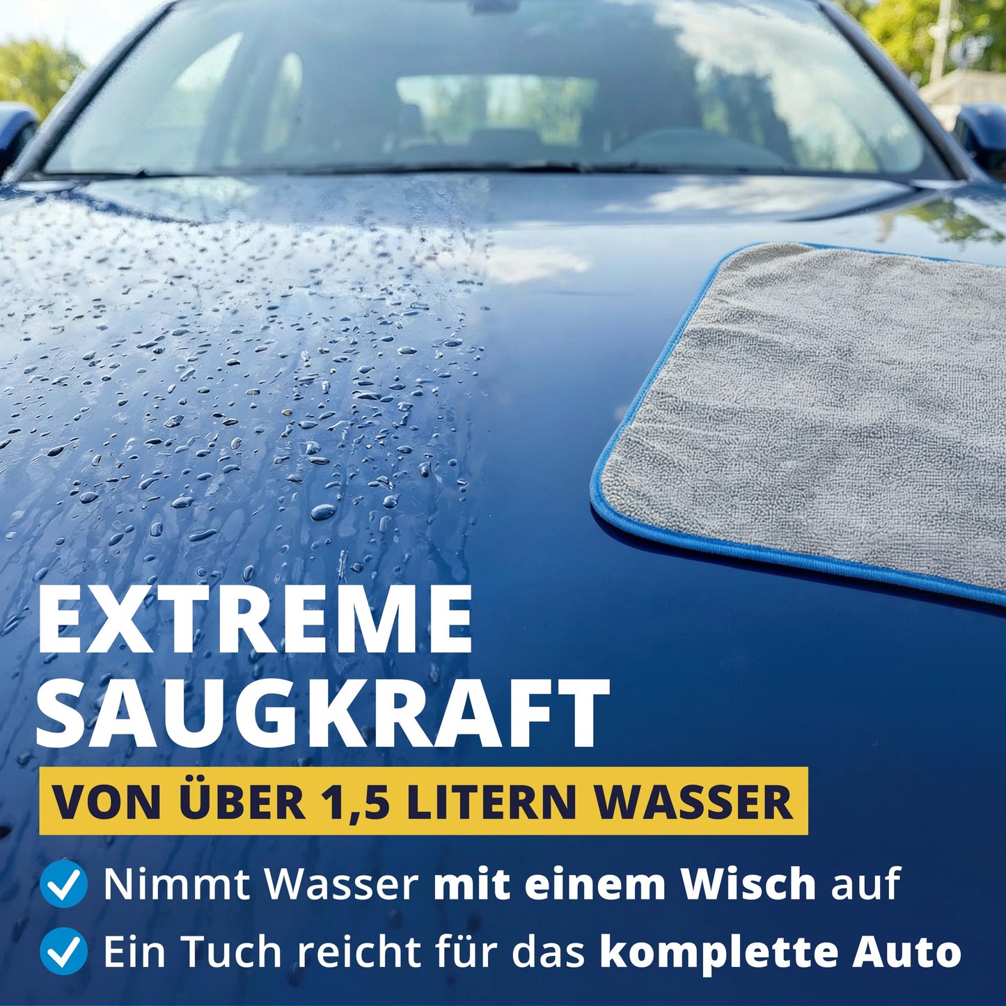 Licargo Mikrofasertücher für das Auto, 2er-Set – 1100 GSM – 40 x 40 cm – fusselfrei und lackschonend