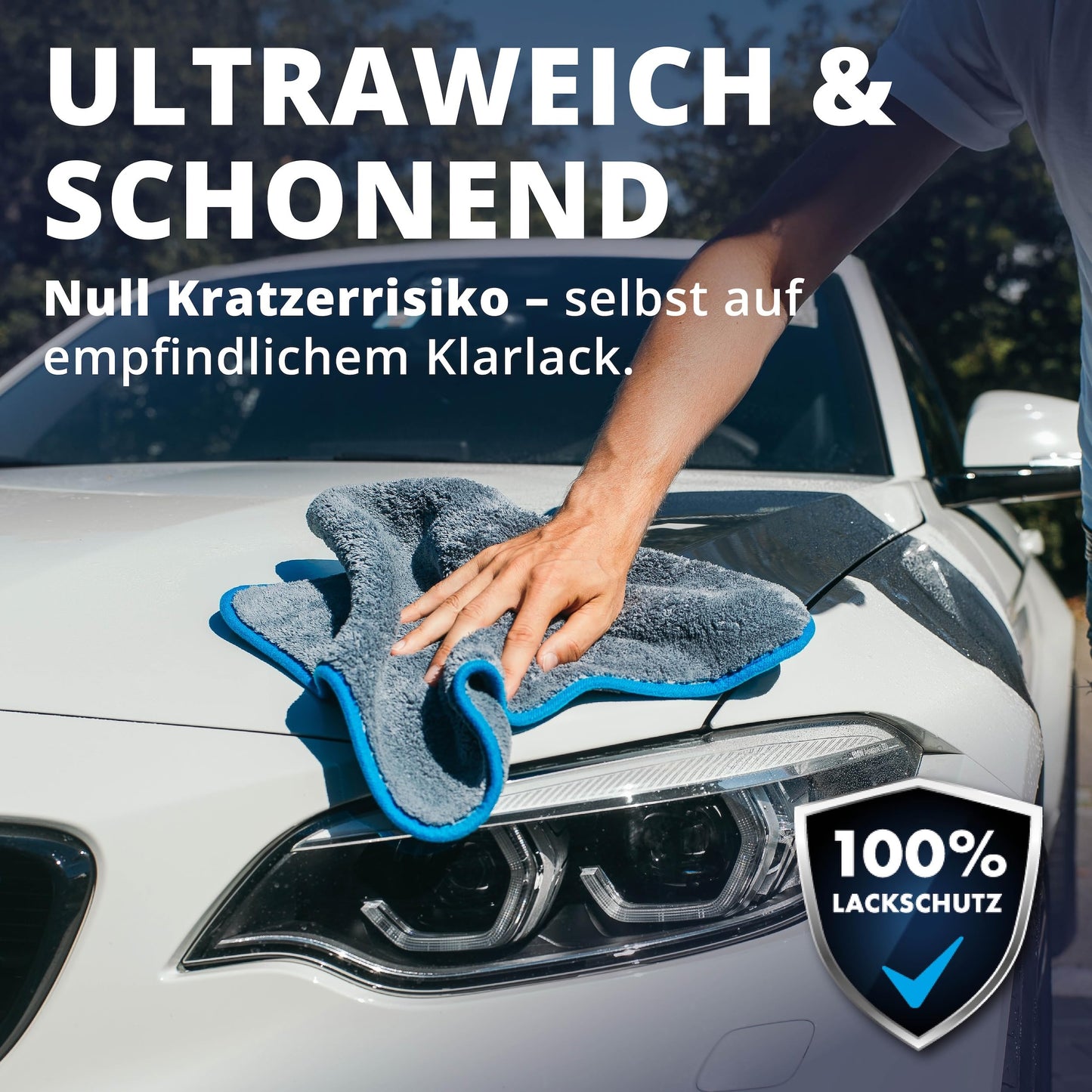 Licargo Mikrofasertücher für das Auto, 2er-Set – 1100 GSM – 40 x 40 cm – fusselfrei und lackschonend