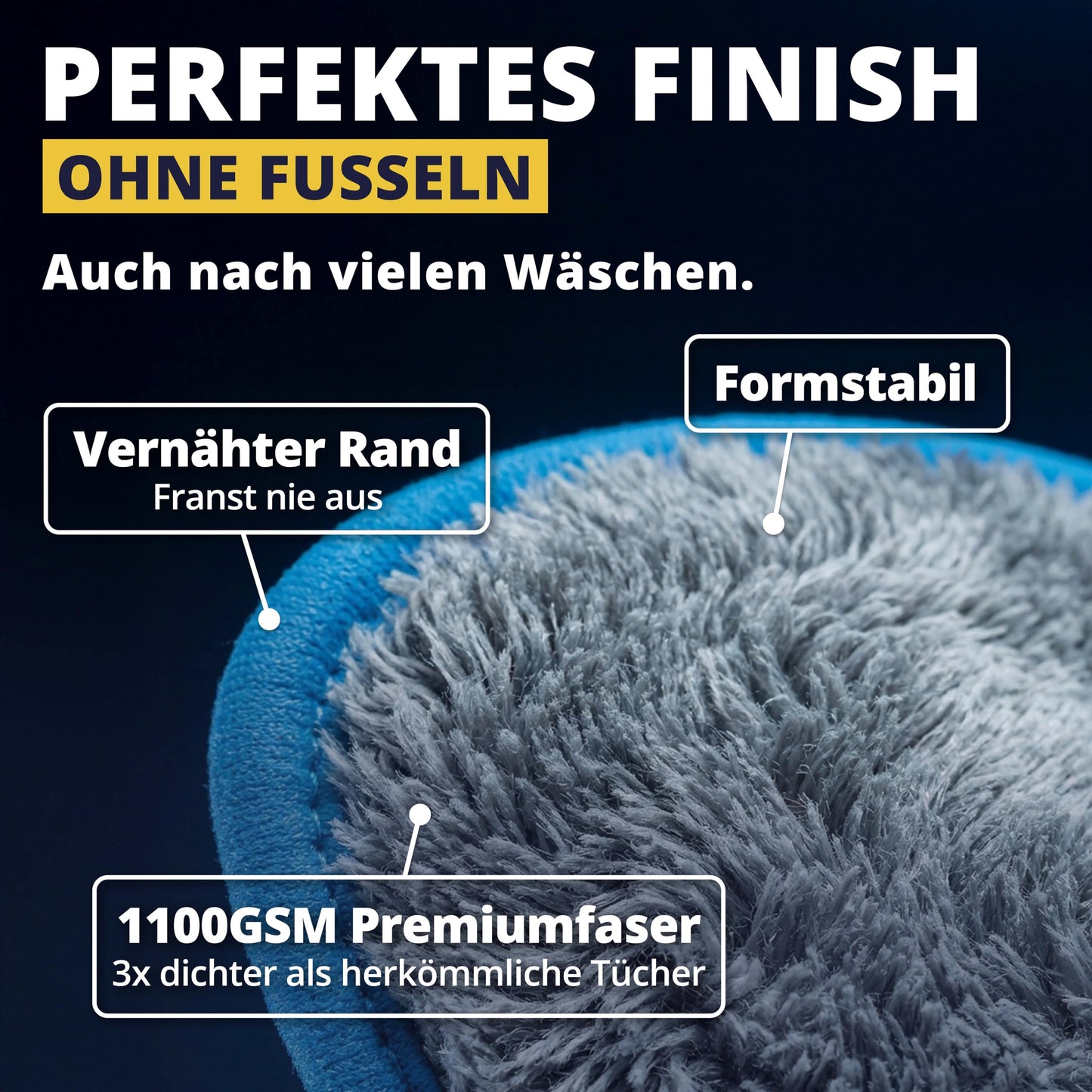 Licargo Mikrofasertücher für das Auto, 2er-Set – 1100 GSM – 40 x 40 cm – fusselfrei und lackschonend