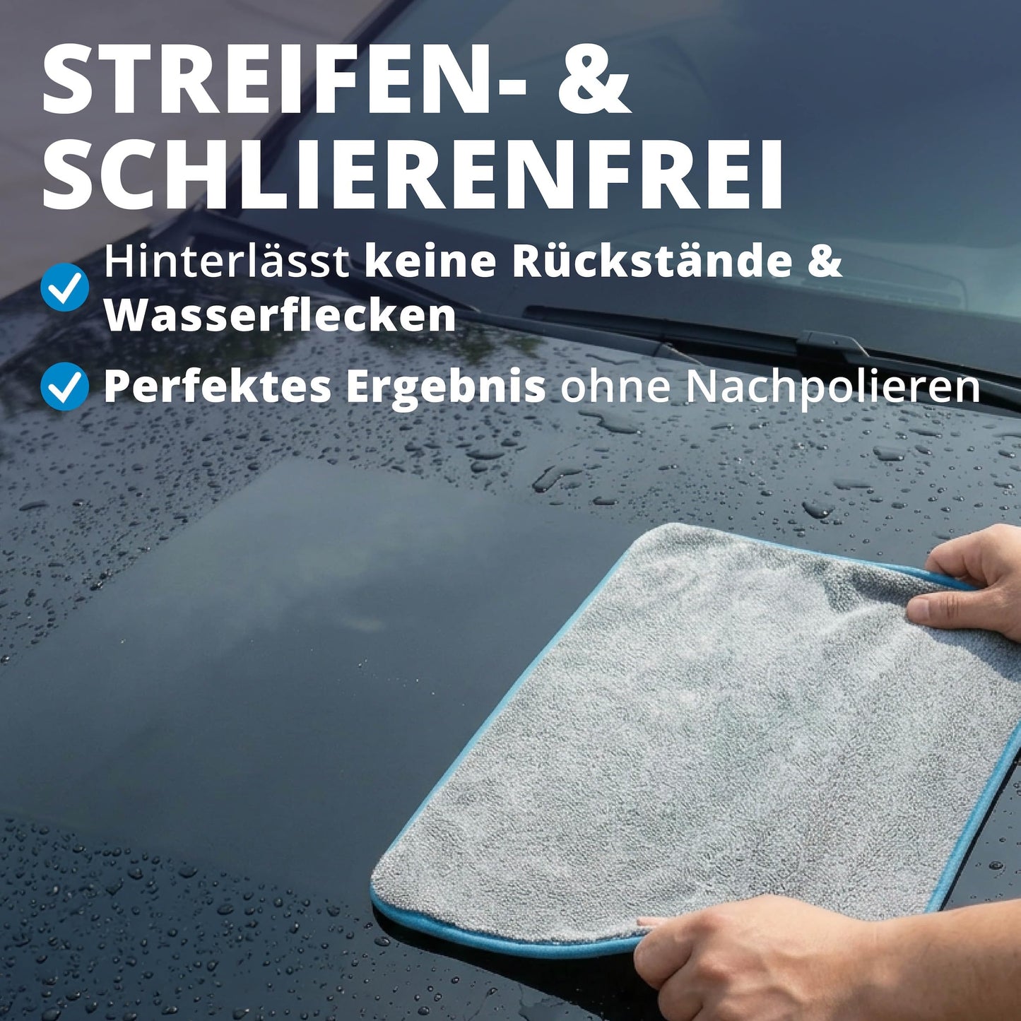 Licargo Mikrofasertücher für das Auto, 2er-Set – 1100 GSM – 40 x 40 cm – fusselfrei und lackschonend