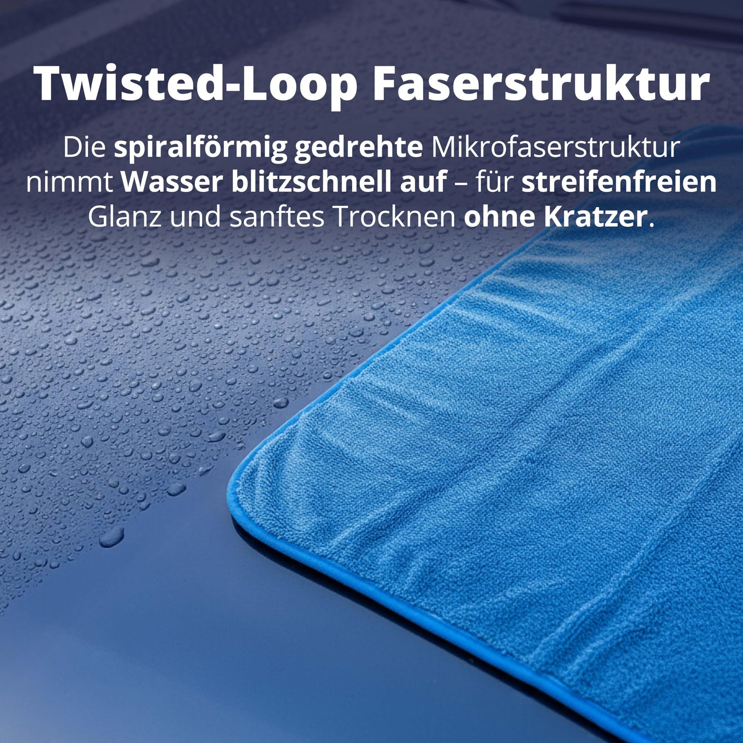 LICARGO Autotrockentuch XXL – Mikrofaser-Trockentuch – 90 x 60 cm – 550 GSM – blau