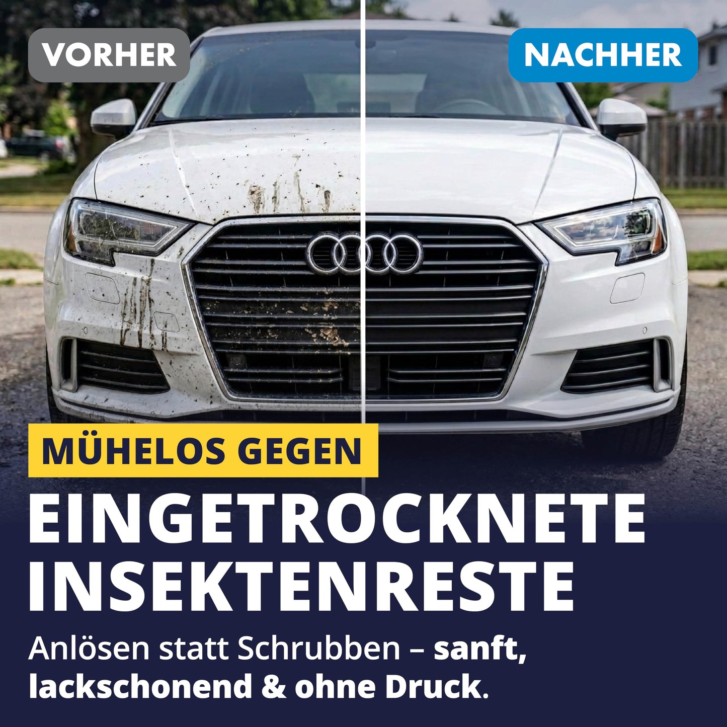 Licargo Insektenschwamm für das Auto, 3er-Set – Mikrofaser-Wabenstruktur – 13 x 8 cm
