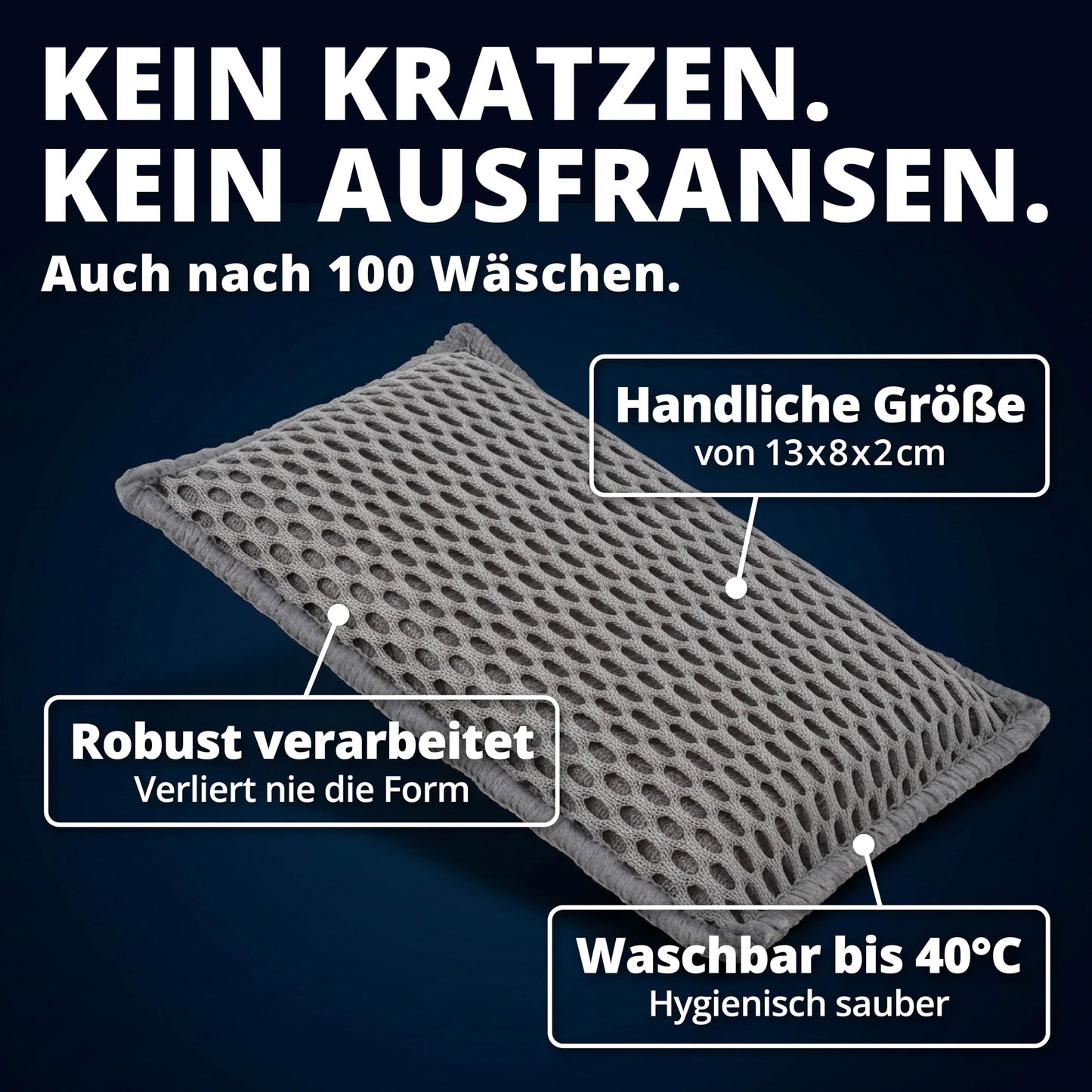 Licargo Insektenschwamm für das Auto, 3er-Set – Mikrofaser-Wabenstruktur – 13 x 8 cm