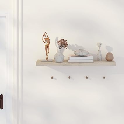 EUGAD 0046QJ Wandregal Schwebendes Wandregal - 80 cm - Sonoma Eiche - MDF - max 10 kg