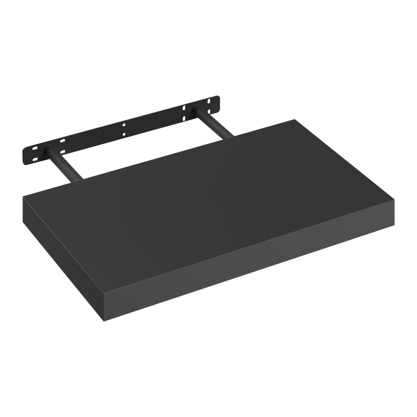 eSituro SWS0260 schwebendes Wandregal - Wandregal - schwarz matt MDF - 40 x 23 x 3,8 cm - Belastbarkeit 10 kg