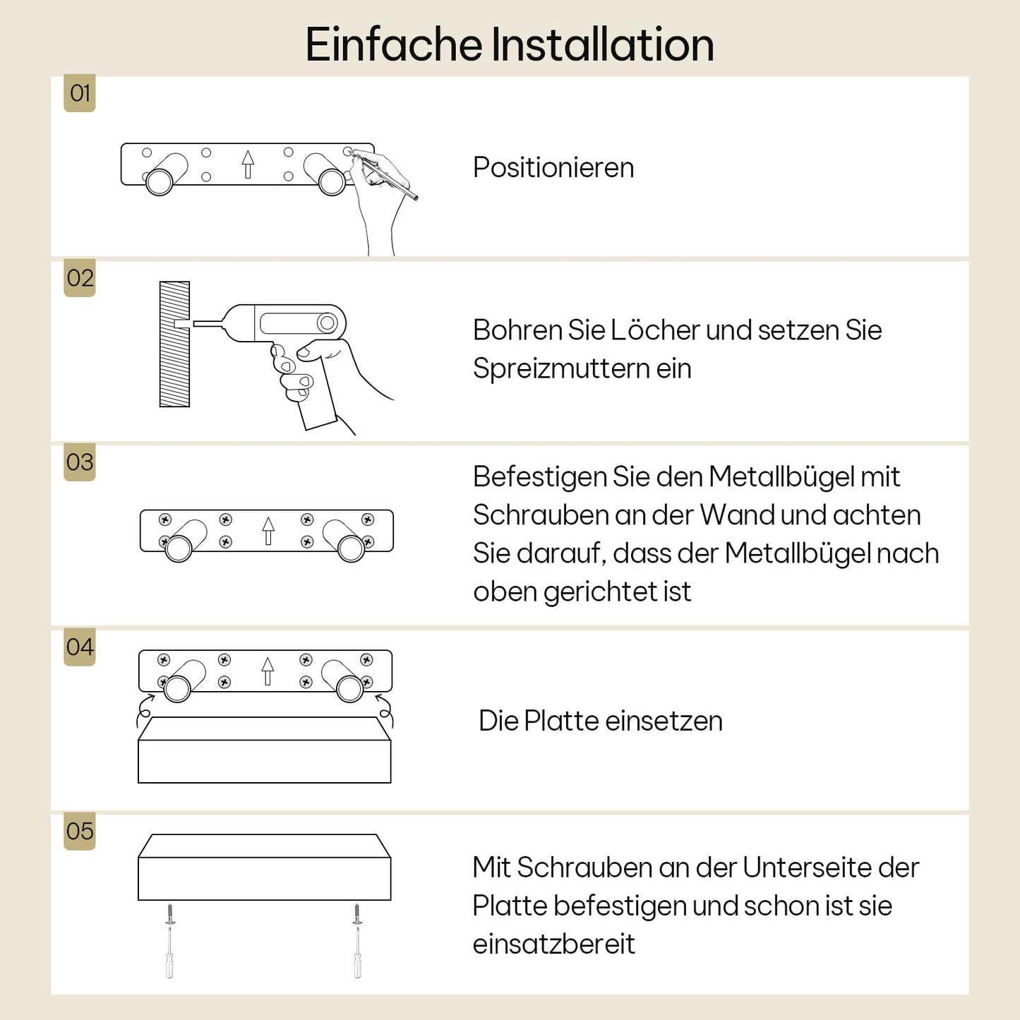 eSituro SWS0260 schwebendes Wandregal - Wandregal - schwarz matt MDF - 40 x 23 x 3,8 cm - Belastbarkeit 10 kg