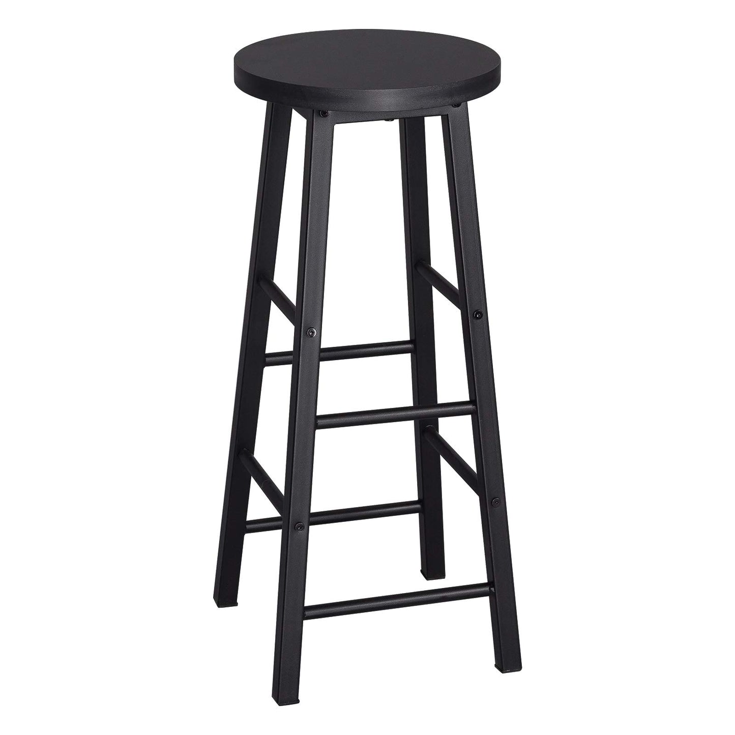 WOLTU BH130sz-2 - Set aus 2 Barhockern - Schwarz - 71 cm Sitzhöhe mit Fußstütze