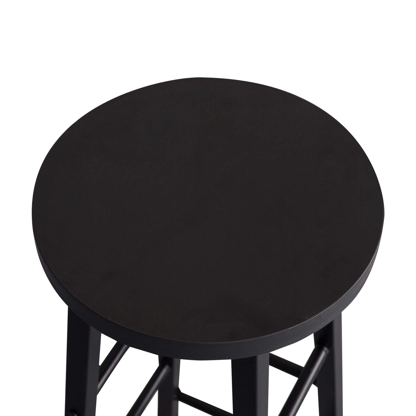 WOLTU BH130sz-2 - Set aus 2 Barhockern - Schwarz - 71 cm Sitzhöhe mit Fußstütze