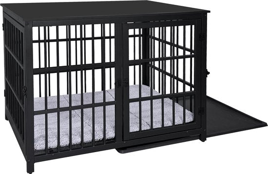 Hundebox – Box für kleine und mittelgroße Hunde – Hundehütte – für den Innenbereich – inklusive Hundekissen – 91 cm x 60 cm x 74 cm