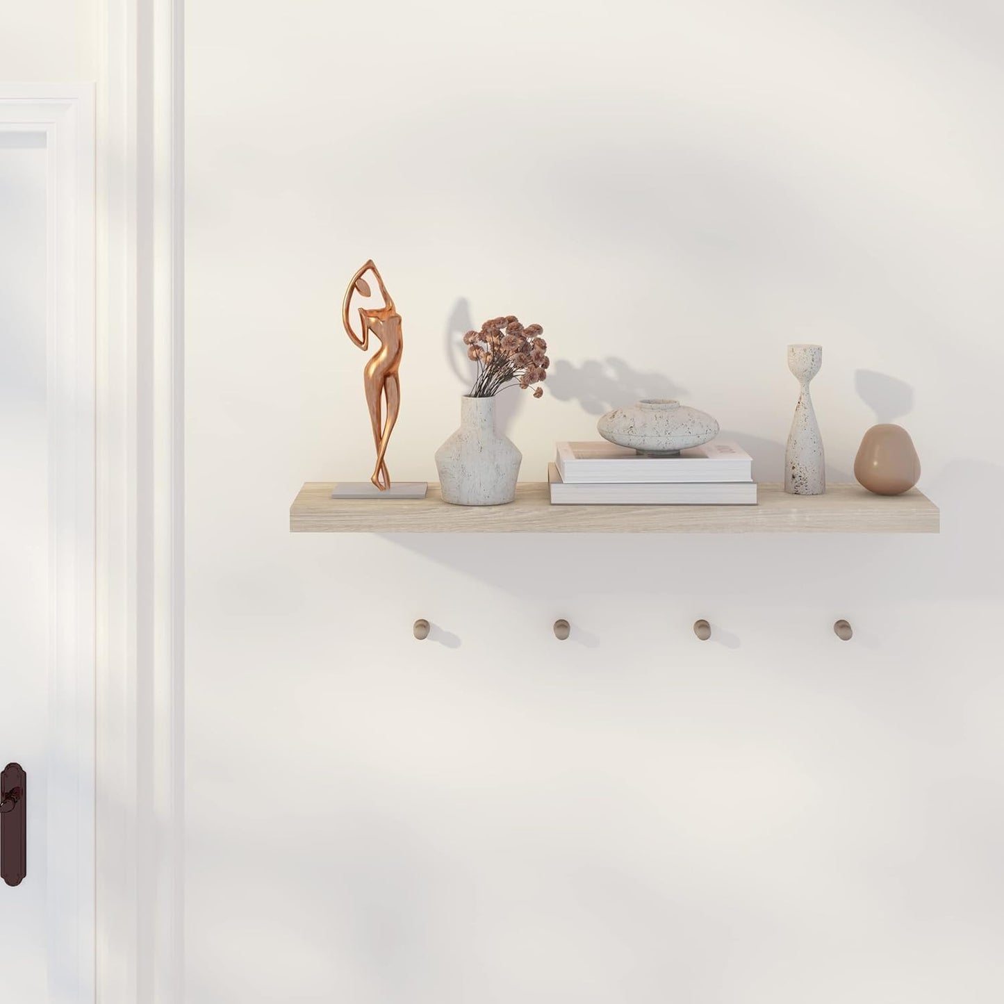 EUGAD Wandregal - Wandregal - 100 cm - Sonoma Eiche - MDF mit PVC