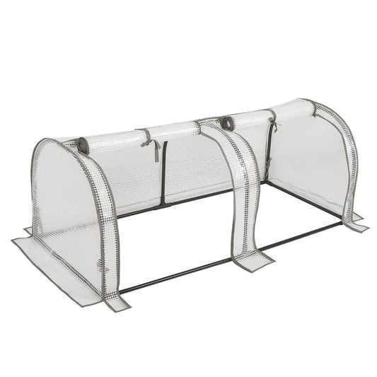 WOLTU Tomatengewächshaus – Mini-Gewächshaus für Garten und Balkon – wasserdicht mit UV-beständiger PE-Netzfolie – 130 x 60 x 50 cm – weiß
