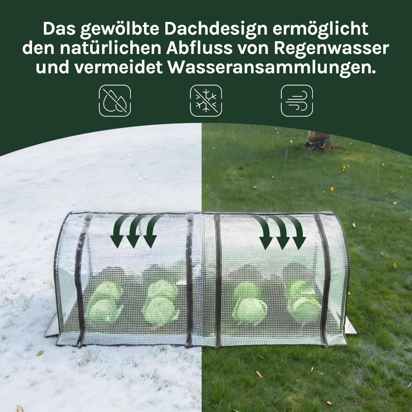 WOLTU Tomatengewächshaus – Mini-Gewächshaus für Garten und Balkon – wasserdicht mit UV-beständiger PE-Netzfolie – 130 x 60 x 50 cm – weiß