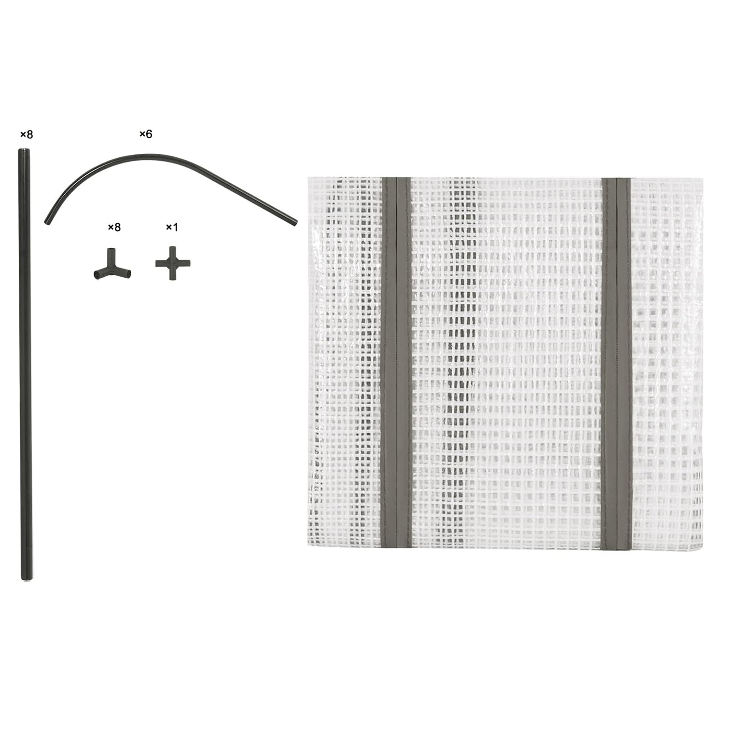 WOLTU Tomatengewächshaus – Mini-Gewächshaus für Garten und Balkon – wasserdicht mit UV-beständiger PE-Netzfolie – 130 x 60 x 50 cm – weiß