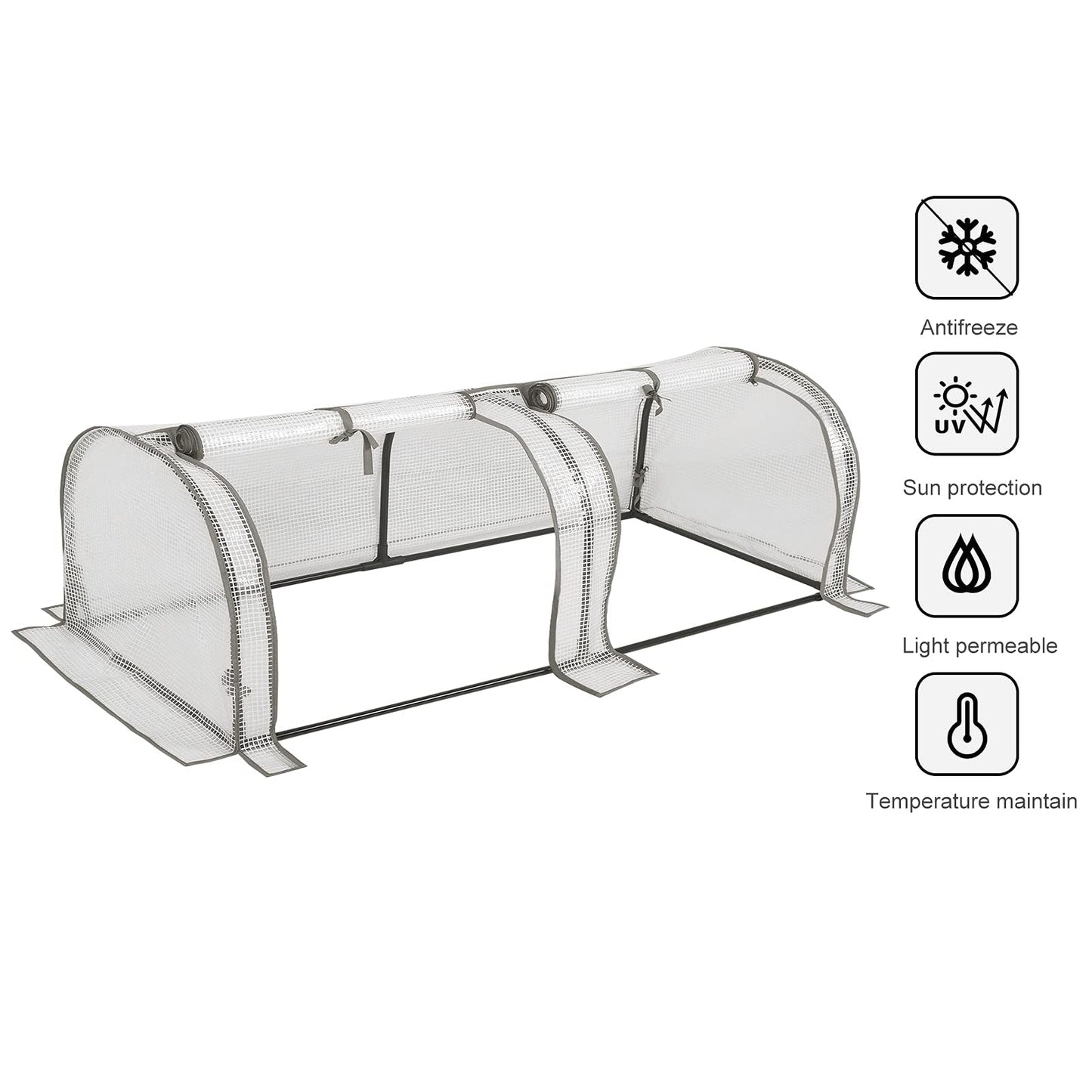 WOLTU Tomatengewächshaus – Mini-Gewächshaus für Garten und Balkon – wasserdicht mit UV-beständiger PE-Netzfolie – 130 x 60 x 50 cm – weiß