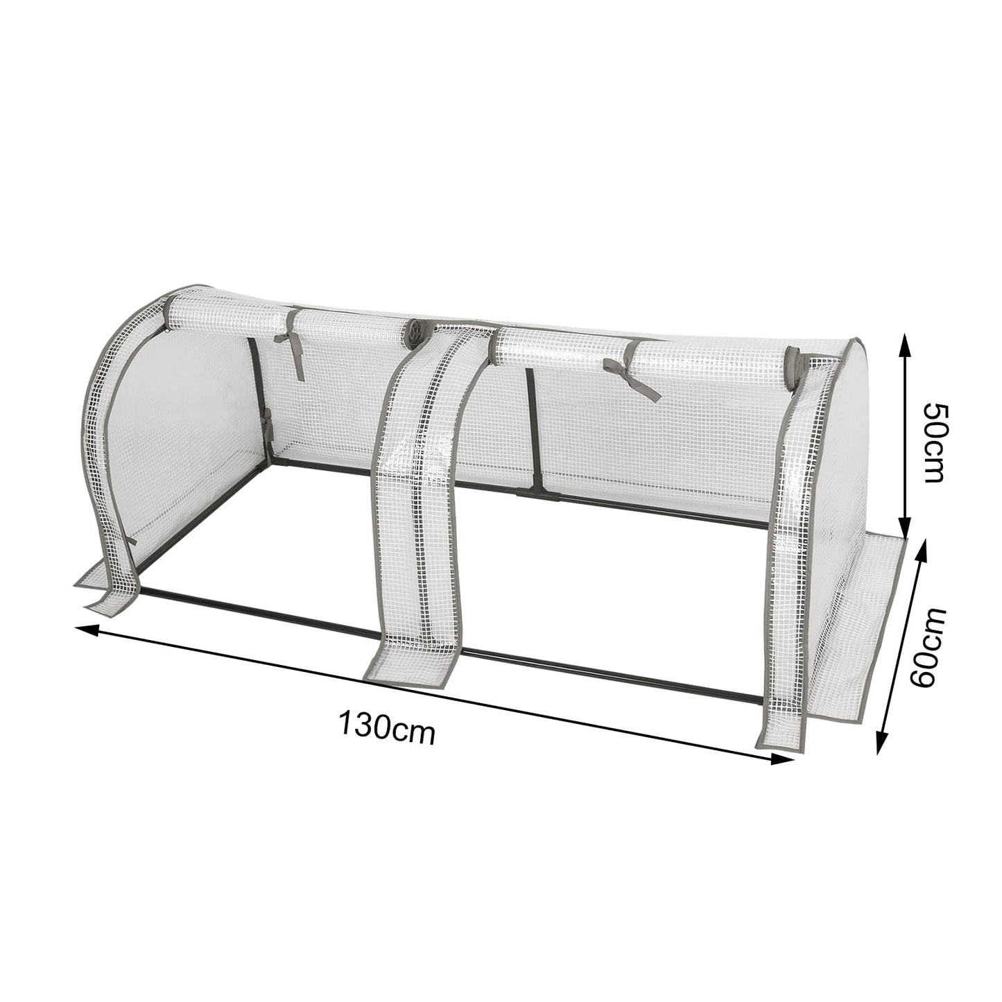 WOLTU Tomatengewächshaus – Mini-Gewächshaus für Garten und Balkon – wasserdicht mit UV-beständiger PE-Netzfolie – 130 x 60 x 50 cm – weiß