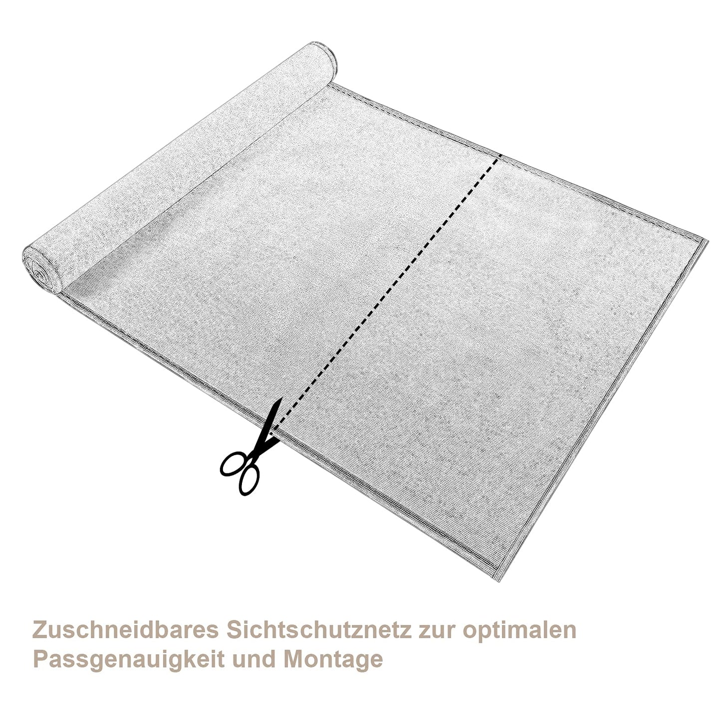 WOLTU Sichtschutz-Sonnenschutzgewebe – HDPE 180 g/m² – 1,2 x 20 m – Anthrazit