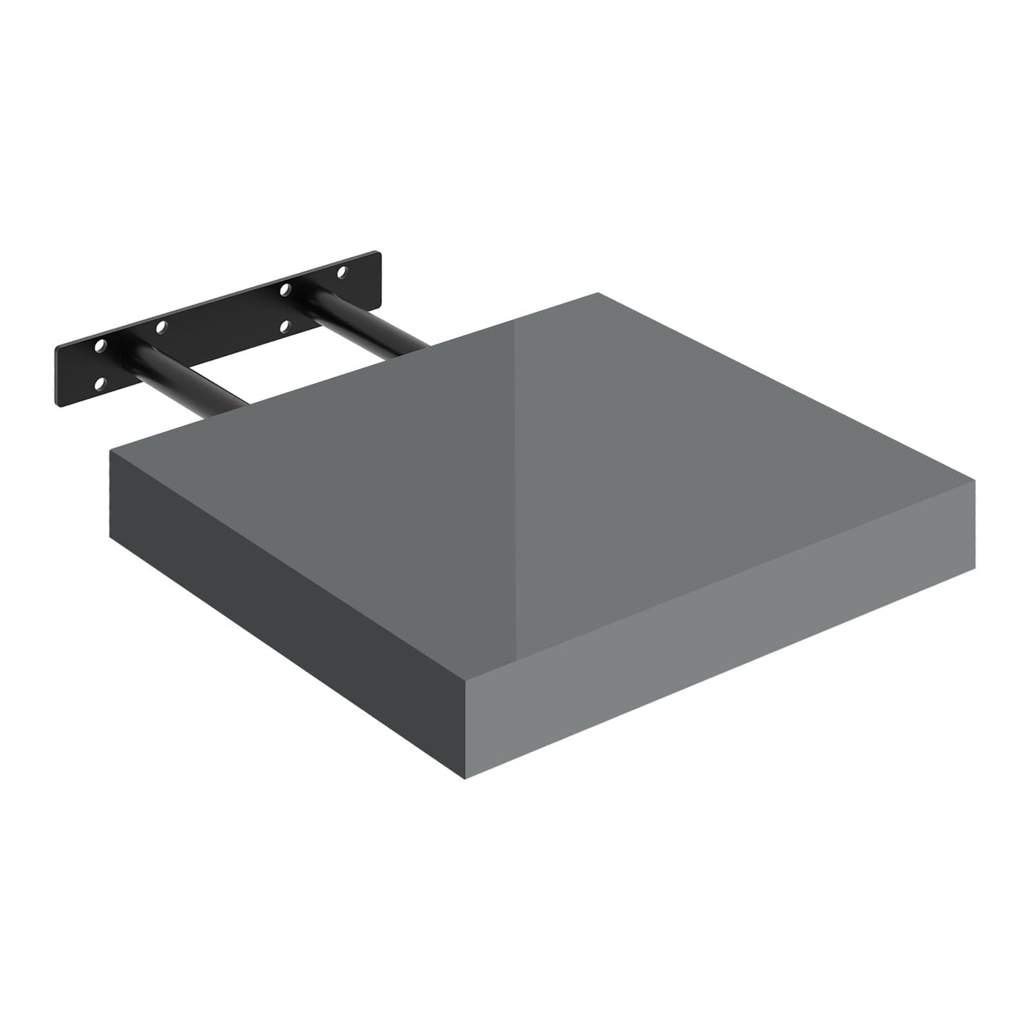 WOLTU Wandregal – Wandregal – Hochglanzgrau – MDF – 25 x 22,9 x 3,8 cm