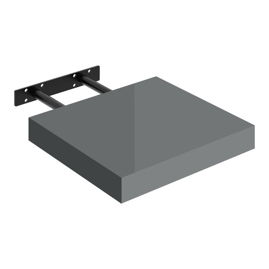 WOLTU Wandregal – Wandregal – Hochglanzgrau – MDF – 25 x 22,9 x 3,8 cm
