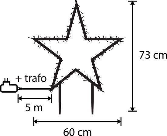 Luca Smart Lighting Gartenpfahl mit 80 LED-Leuchten - H73 x Ø60 cm - RGB