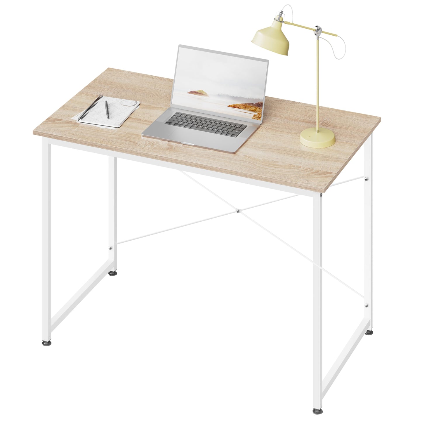Woltu Computertisch – 100 × 75 × 50 cm – E1-Holz – Metallgestell – Helles Eichenholz