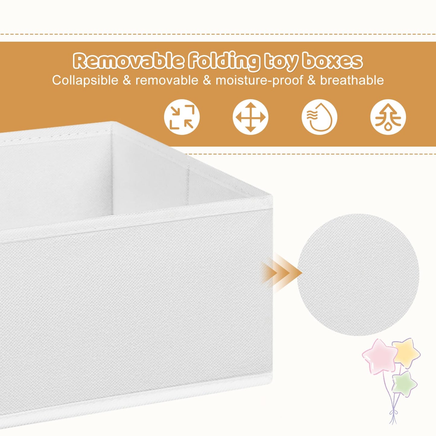 Lestarain Aufbewahrungsschrank für Kinder – 63 x 60 x 30 cm – 9 Fächer – Weiß/Grau