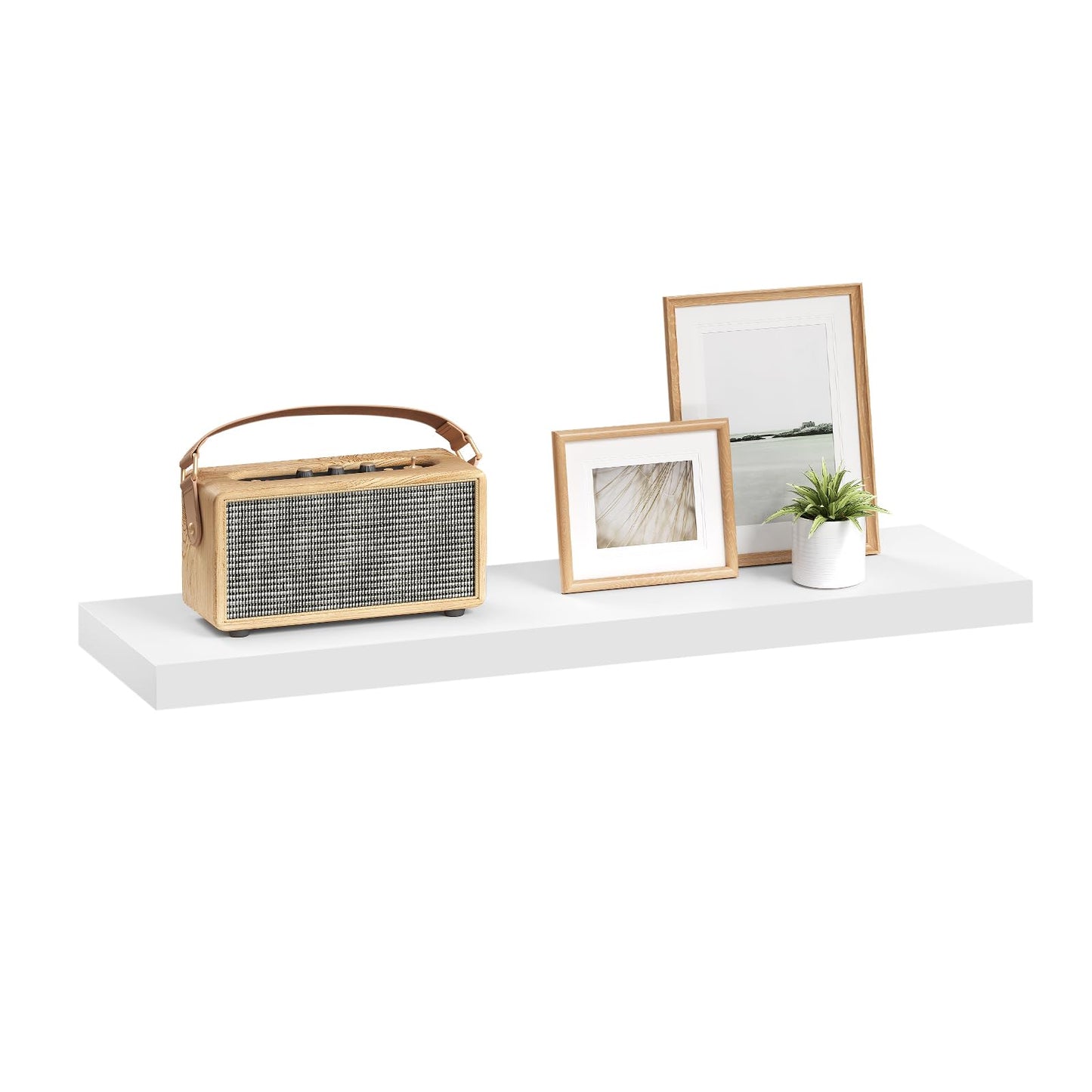 Esituro Wandregal – 70 x 23 x 3,8 cm – Wandmontage – Holz – Weiß
