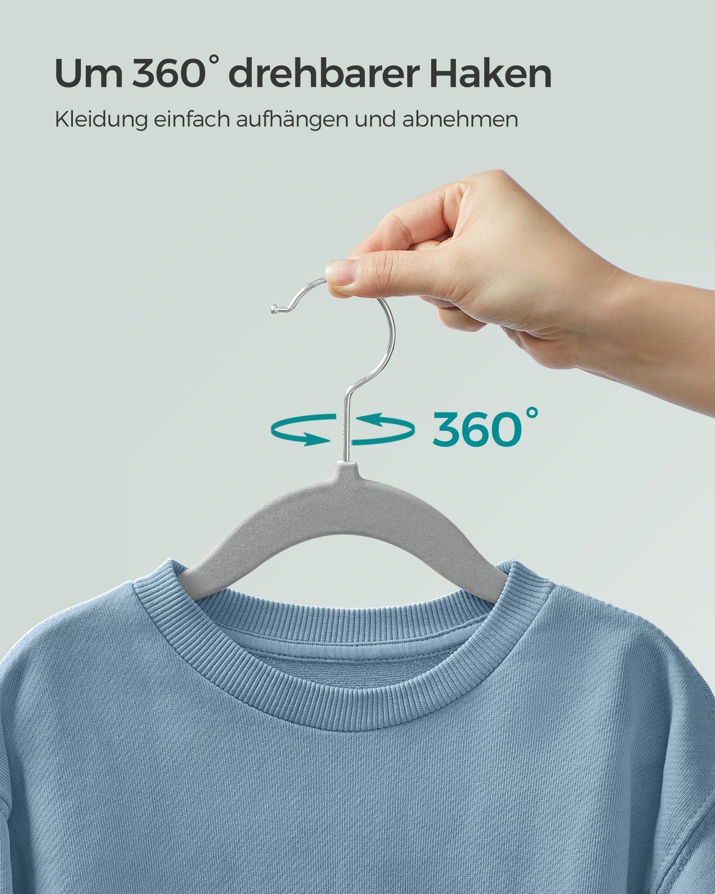 Songmics Kleiderbügel für Kinder – 30 Stück – Samt – rutschfest – Taubengrau