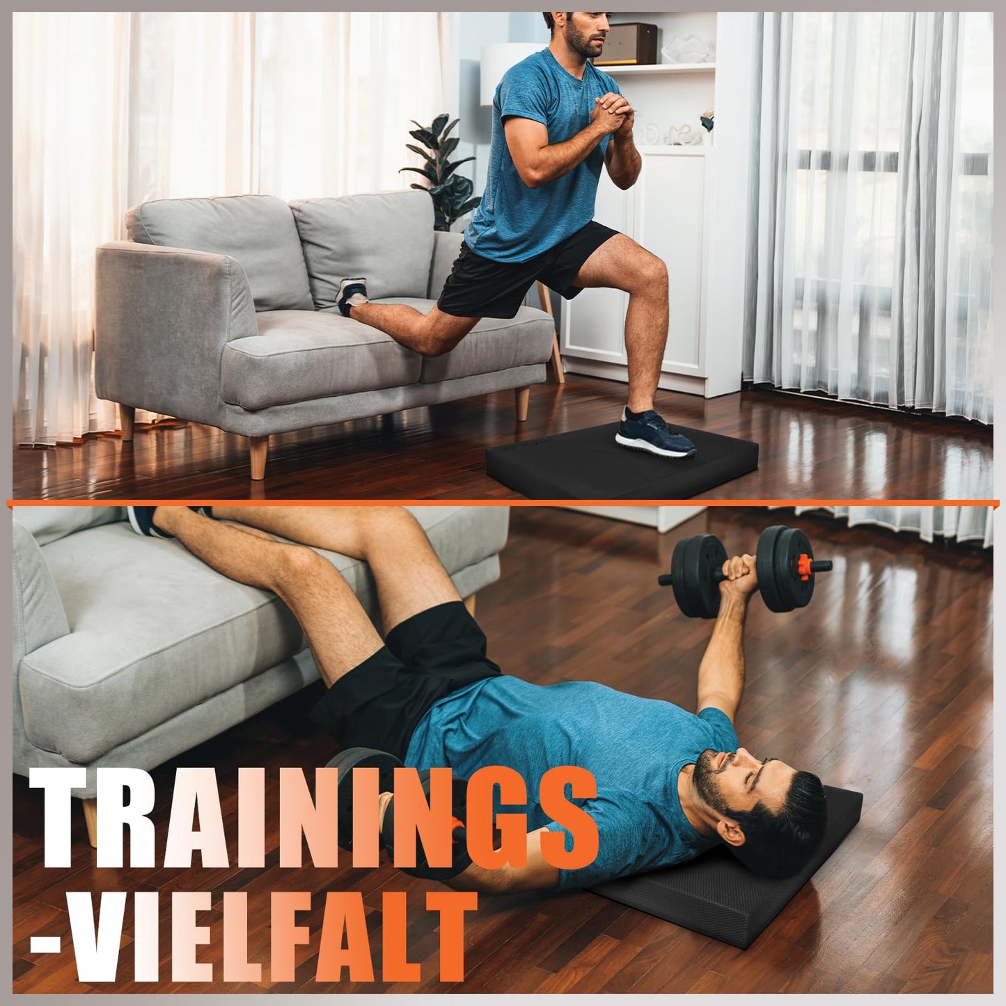 DH FitLife Balancekissen – XXL – Memory-Schaum – Schwarz