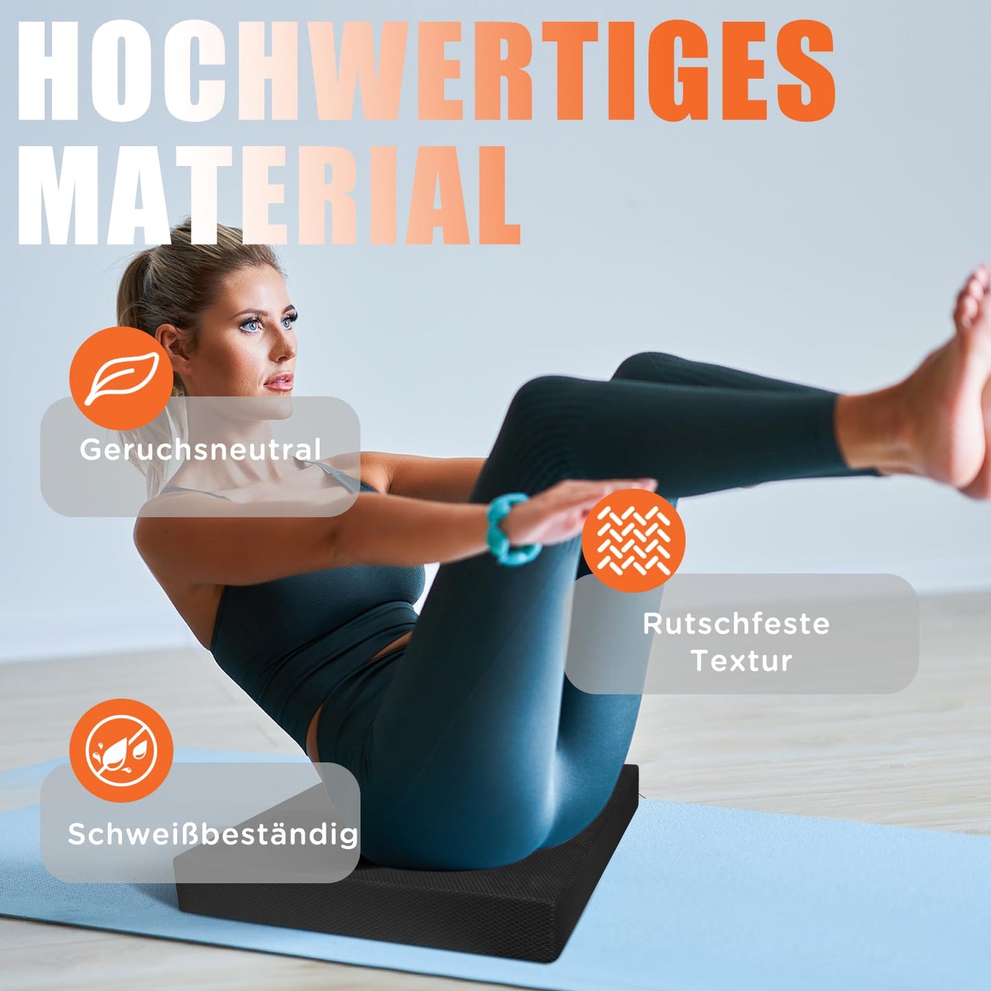 DH FitLife Balancekissen – XXL – Memory-Schaum – Schwarz
