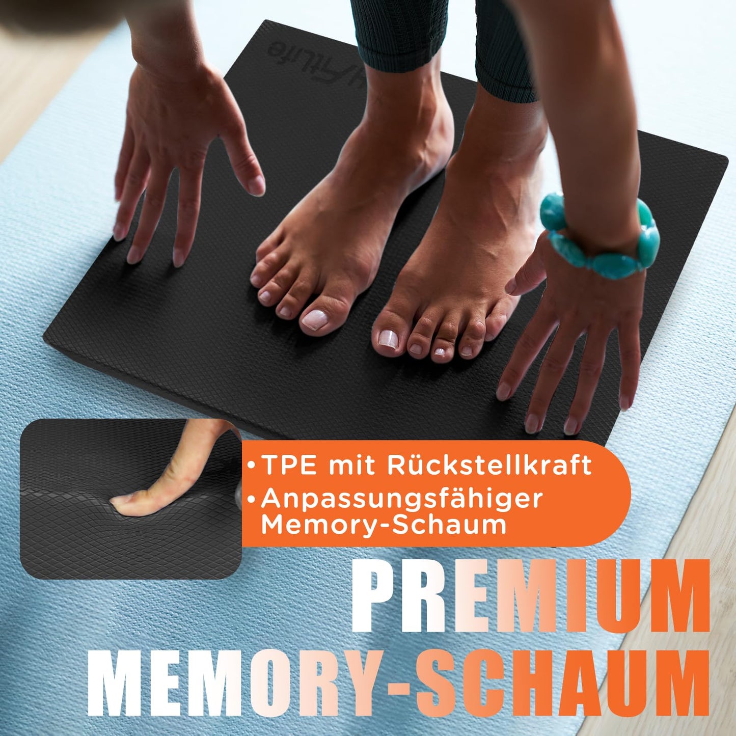 DH FitLife Balancekissen – XXL – Memory-Schaum – Schwarz