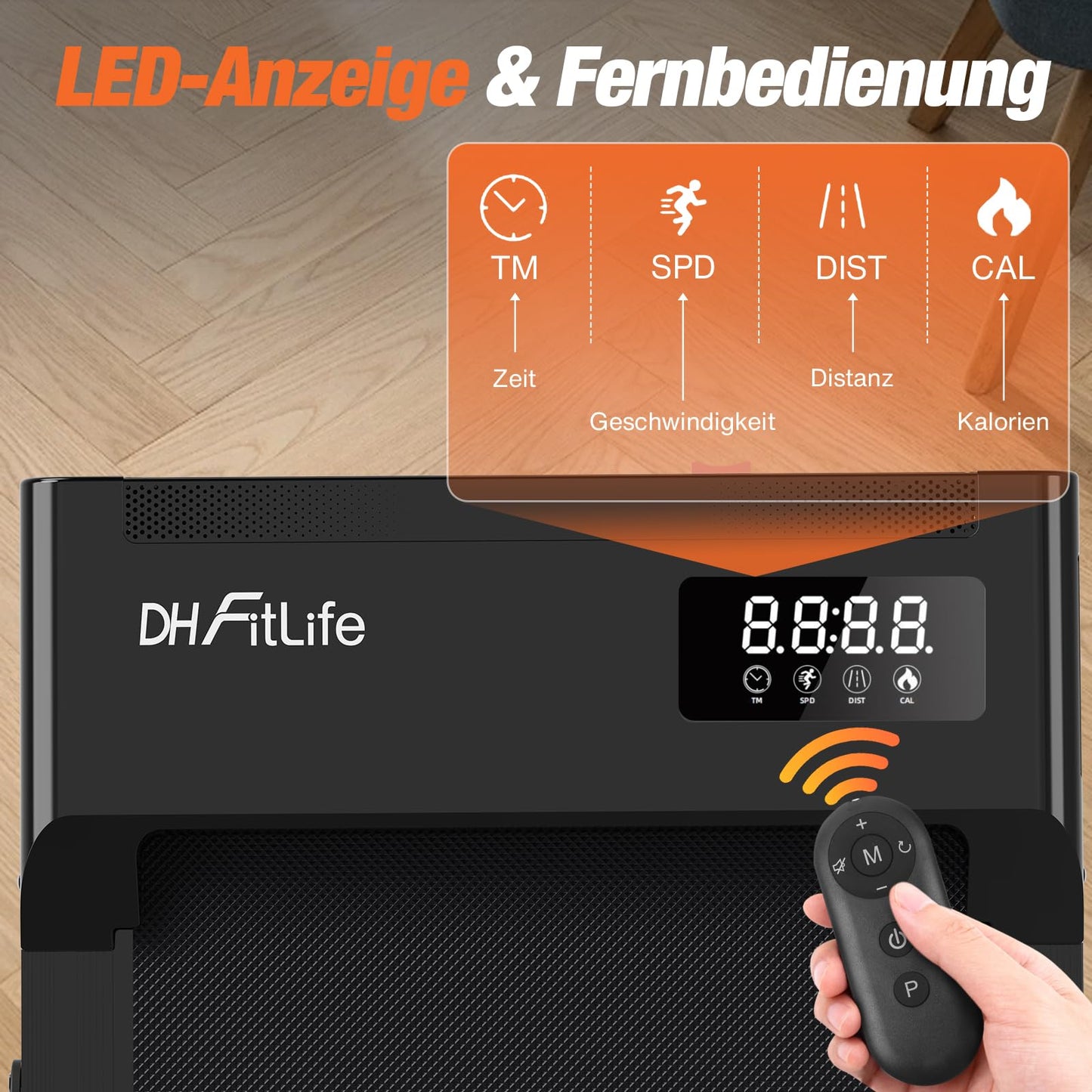 DH FitLife Walking Pad – 2026 – 1–6 km/h – 0–6 % Steigung – Steuerung über App