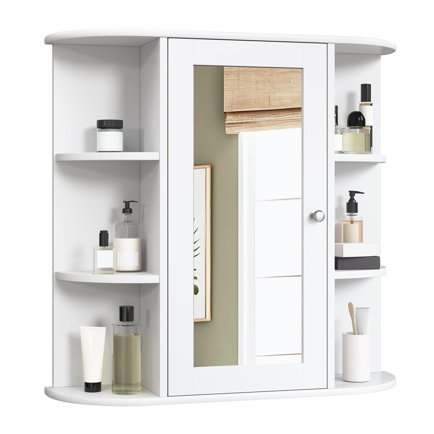 Esituro Spiegelschrank – 60 x 58 x 16 cm – Wandschrank – MDF – Weiß