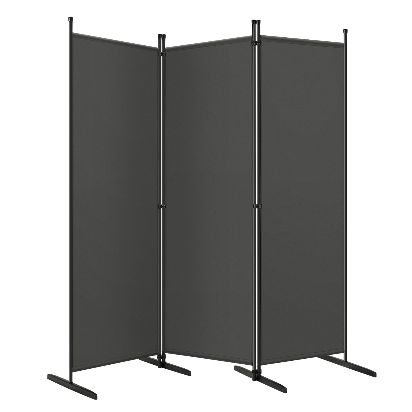 Woltu Raumteiler – 3 Paneele – 167 x 177 cm – Polyester/Metall – Dunkelgrau