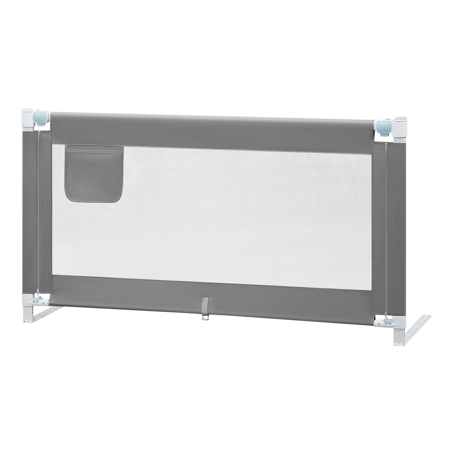 WOLTU – Bettgitter 150 cm – Höhenverstellbar 69–87 cm – Klappbares Bettgitter – Dunkelgrau