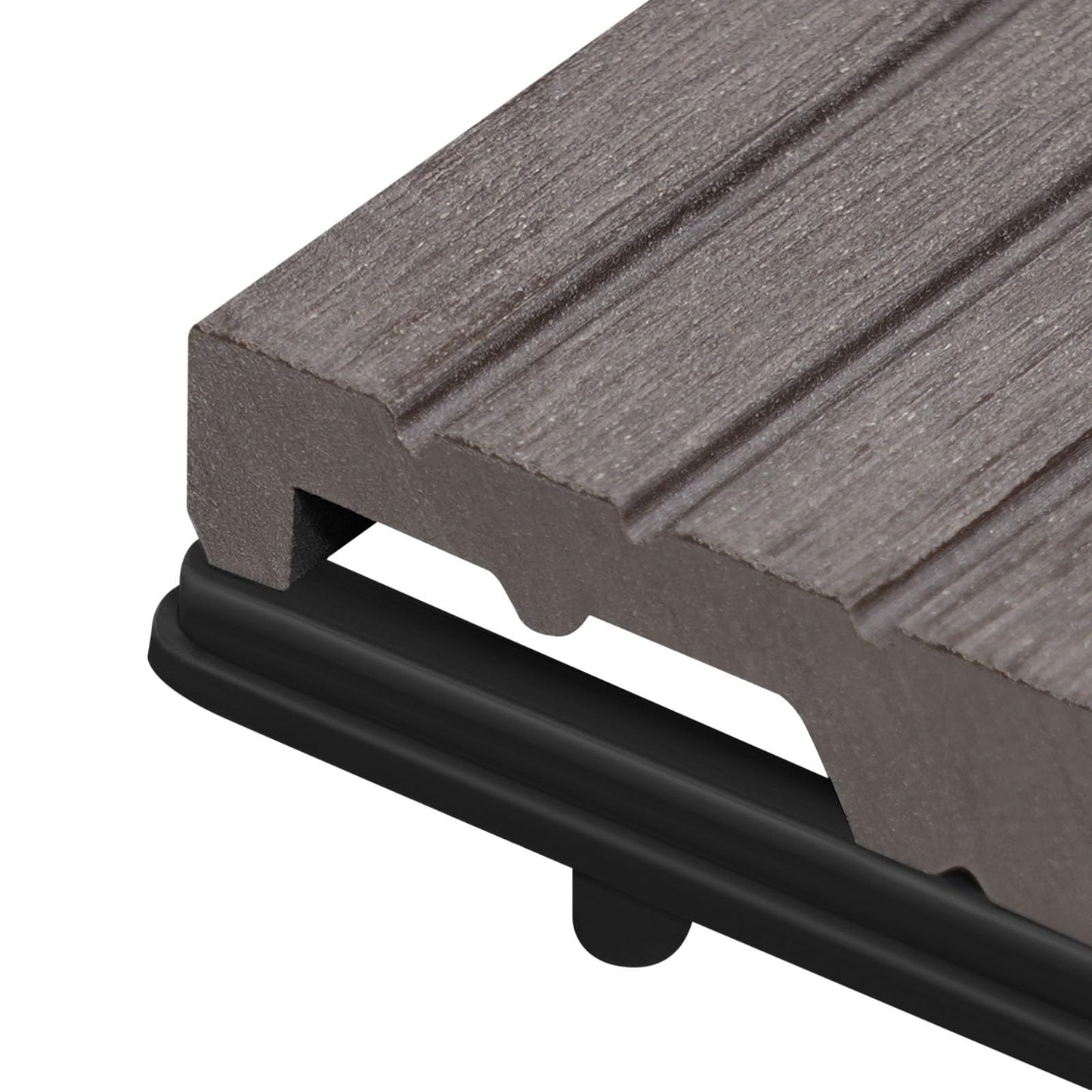 WOLTU WPC-Terrassenfliesen – Holzoptik – Klicksystem – 30 x 60 cm – kaffeefarben – 12 Stück, 2 m²