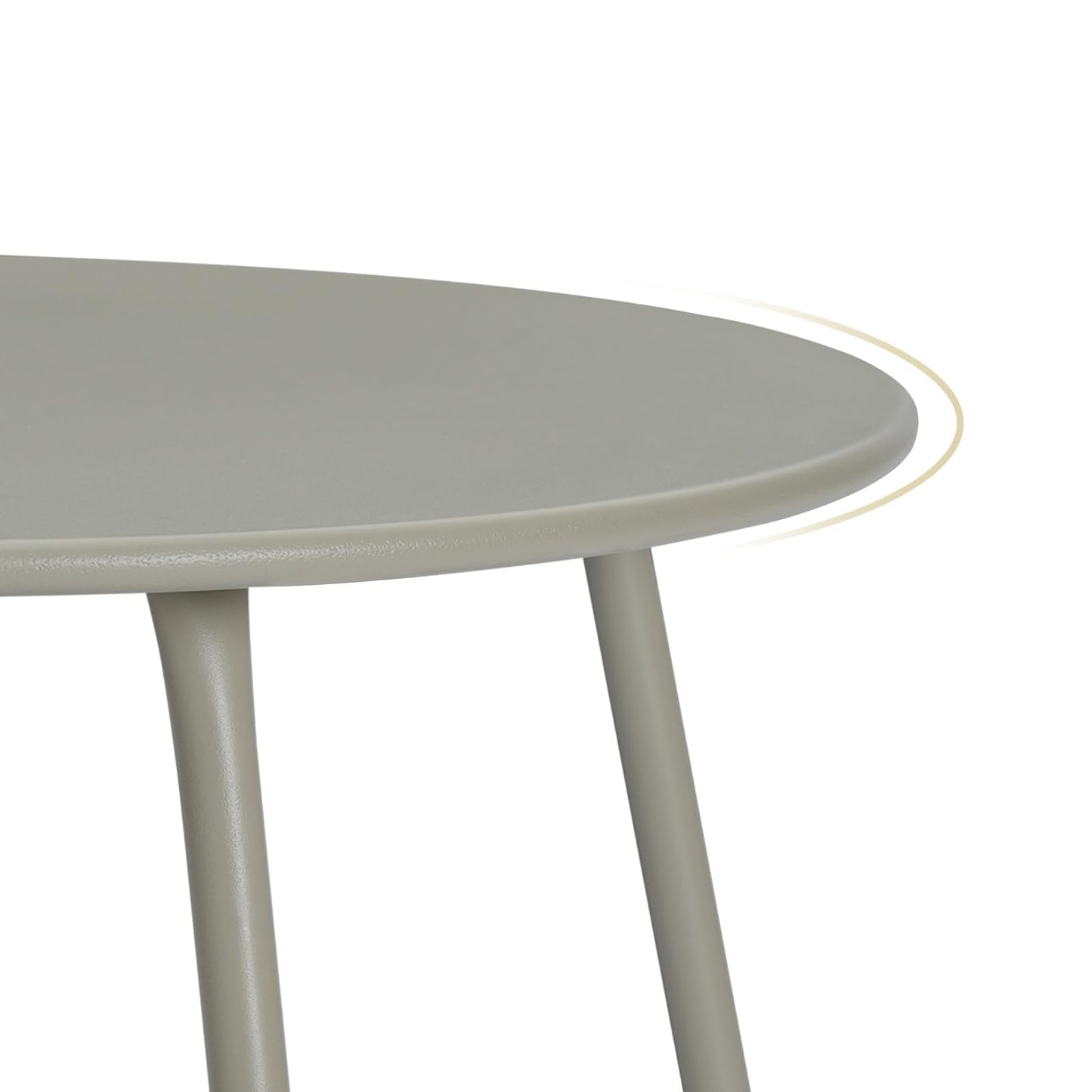 eSituro runder Beistelltisch – Metalltisch für Balkon und Garten – grau – Durchmesser 45 cm – verstellbare Fußkappen