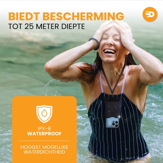 Drivv. Wasserdichte Handyhülle – Hartschalenhülle – Sturz- und stoßfest – Doppelclipverschluss – Bis zu 6,7 Zoll – Unterwasser-Handyhülle