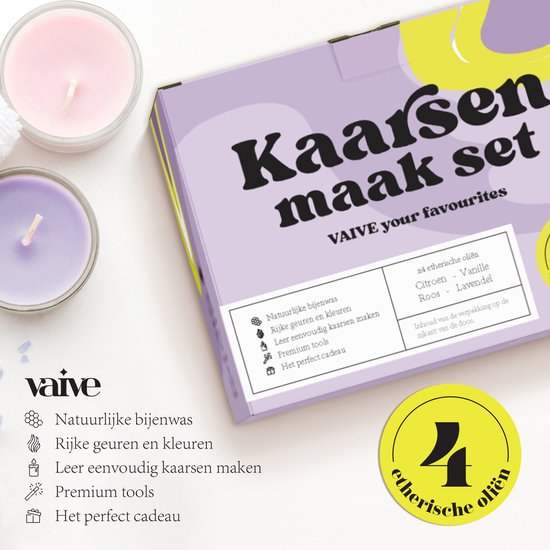 VAIVE - DIY Candle Making Set - Kerzenhalter - Duftkerze - Für Erwachsene & Kinder