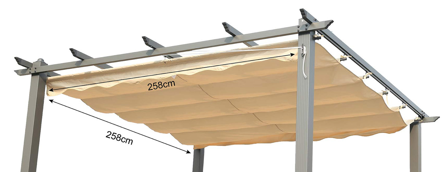 Angel Living Ersatz-Dachplane – Pergola und Pavillon – Polyester – 3 x 3 m – beige – 258 x 258 cm