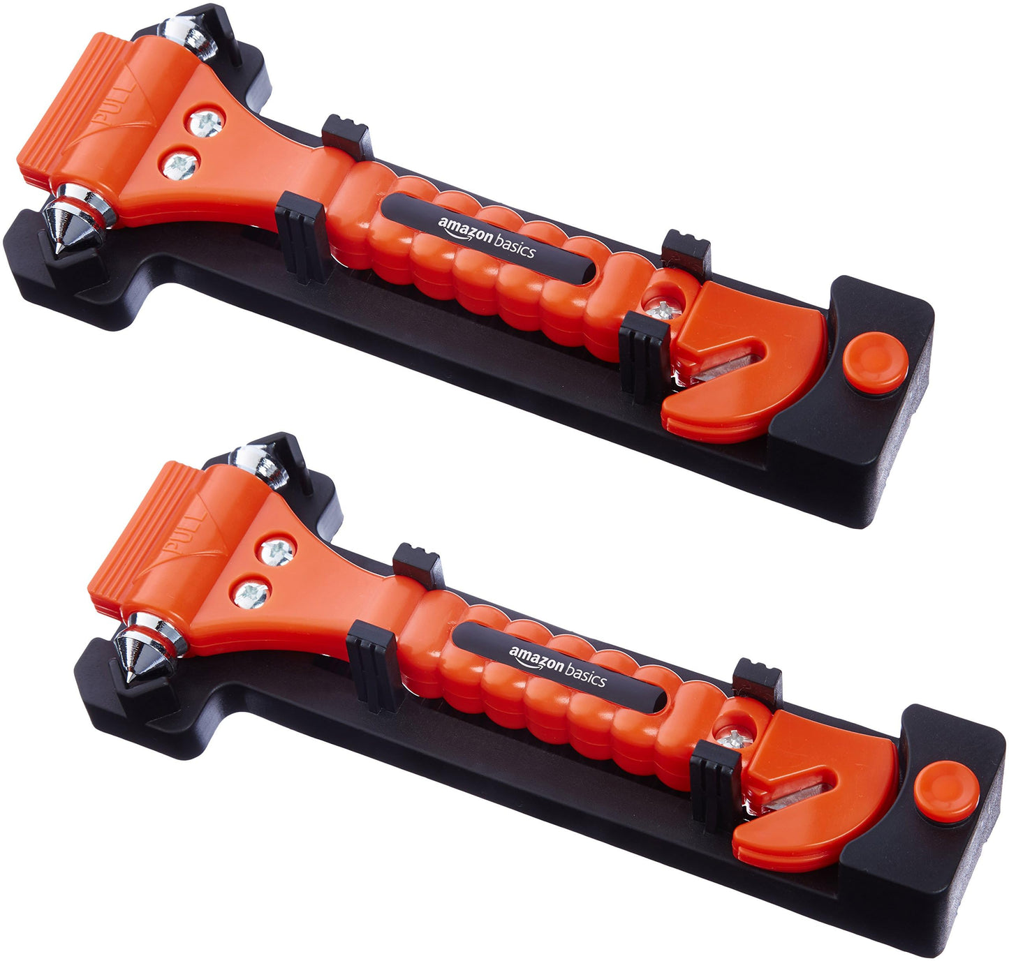 Amazon Basics Nothammer – Gurtschneider – Schutzhülle – 2 Stück – Orange