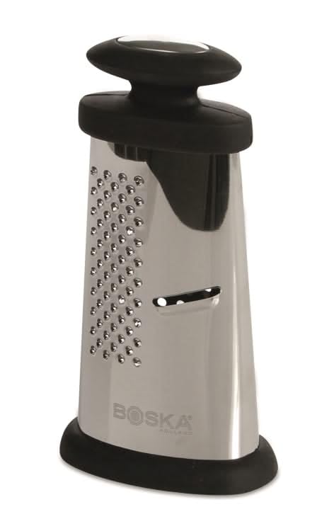 Boska Käsereibe – TrioFormaggio – Edelstahl – Kunststoff – 3 Reibflächen – Schwarz-Silber