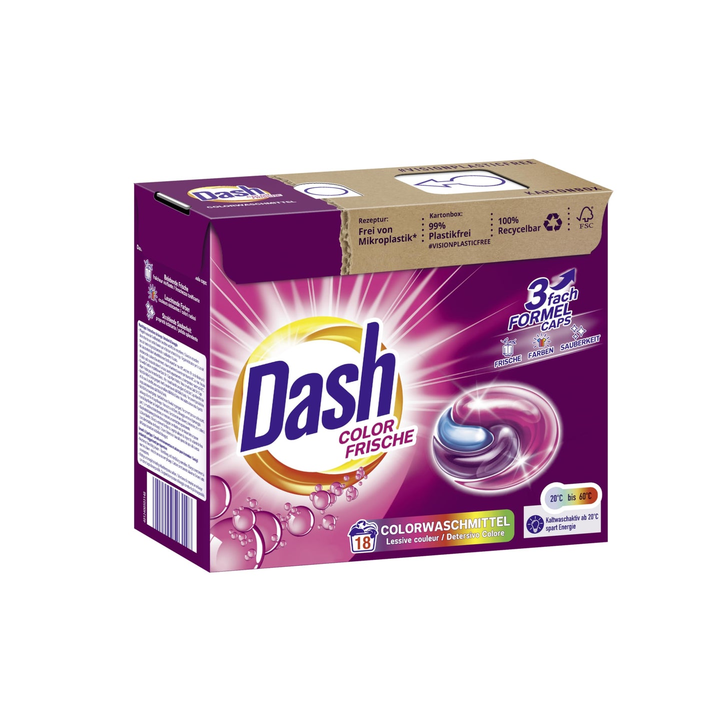 Dalli Dash Color Fresh Waschkapseln – 3-in-1 – 18 Stück – Color
