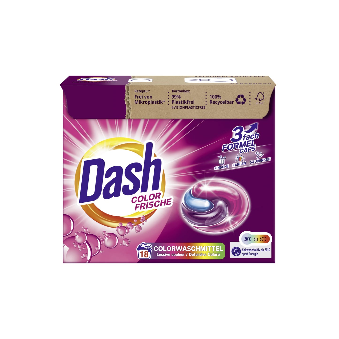 Dalli Dash Color Fresh Waschkapseln – 3-in-1 – 18 Stück – Color