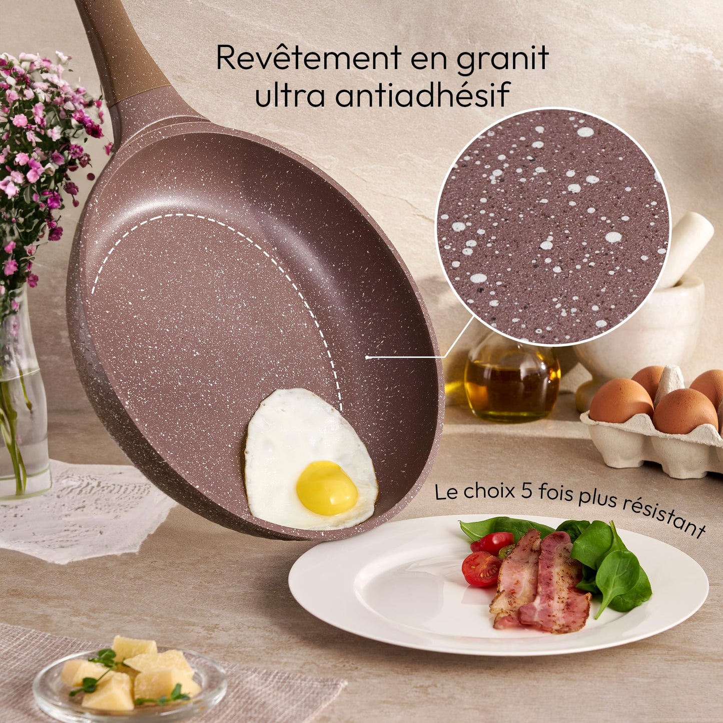Just Perfecto Kochgeschirrset – 21-teilig – Induktion – Granit – Braun