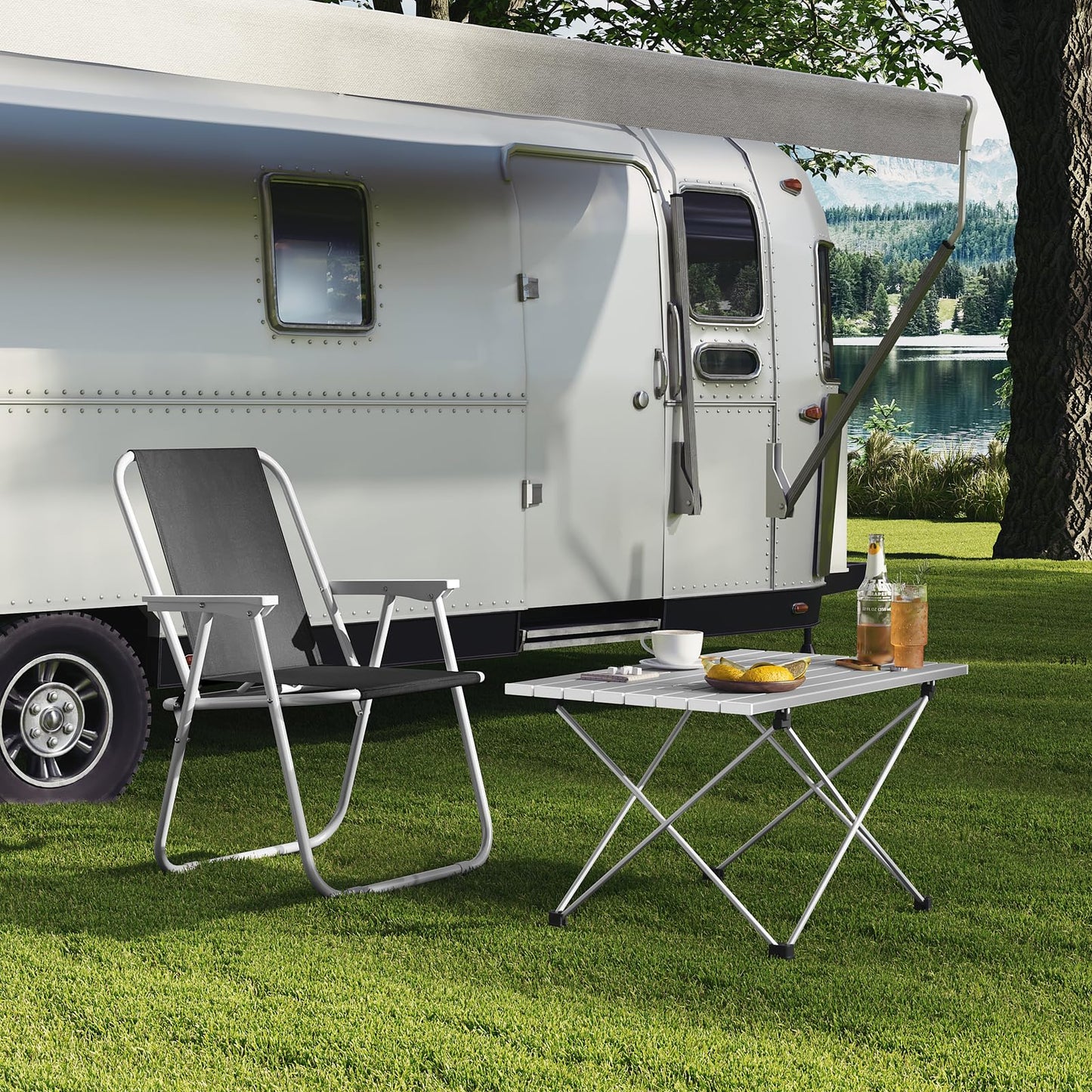 WOLTU Aluminium-Campingtisch – zusammenklappbar – ultraleicht 1,7 kg – 68 x 46 x 40 cm – silber`